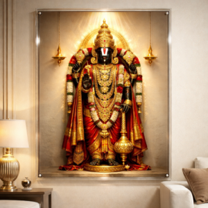 Lord Tirupati Premium Acrylic Vertical Wall Art